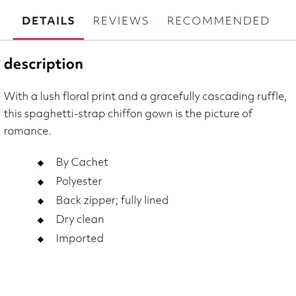 Cachet Floral Chiffon Wrap Slit Dress Cascading Ruffle Sweetheart Neckline Sz 6. - Picture 16 of 16